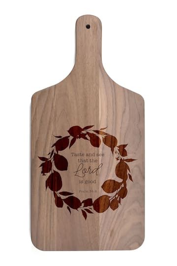 Lemon Wreath 8" x 17" Walnut Paddle Cutting Board
